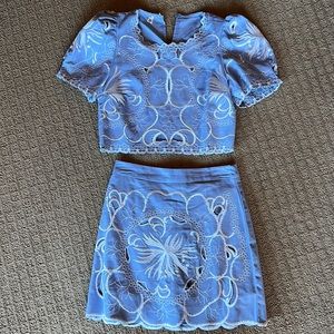 Beautiful blue two piece dress outfit